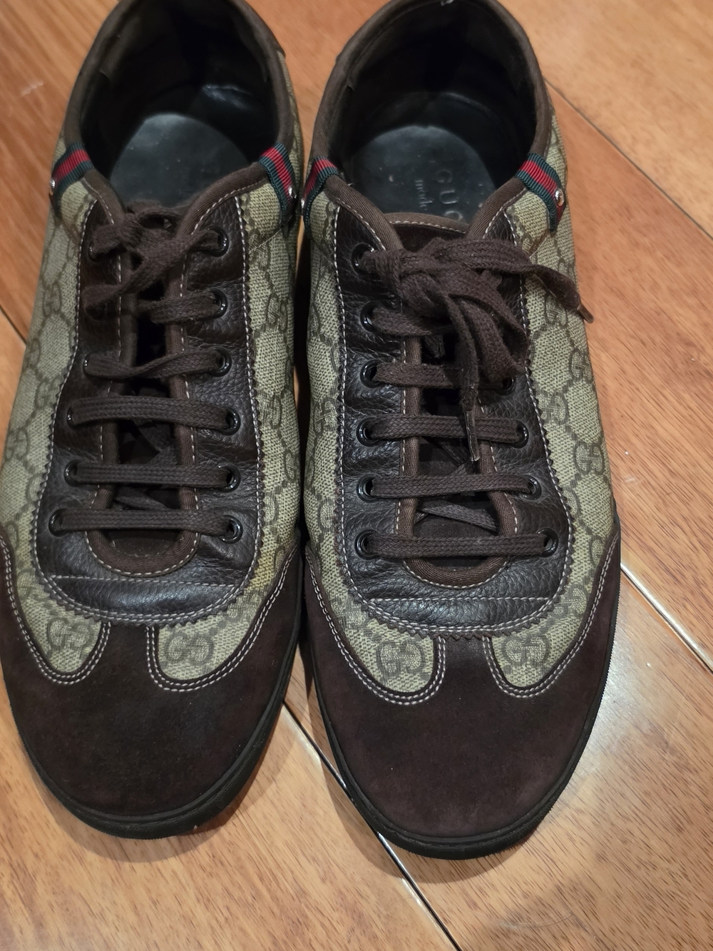 Gucci Men's Brown Monogram Lace-Up Sneaker